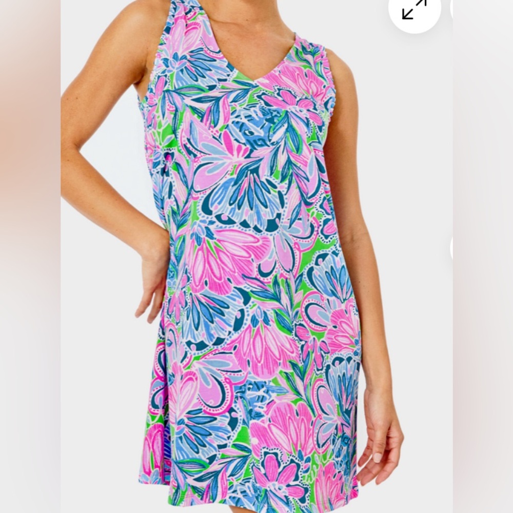 Lilly Pulitzer Aron Dress Gecko Green Tiger Sunrise size XS